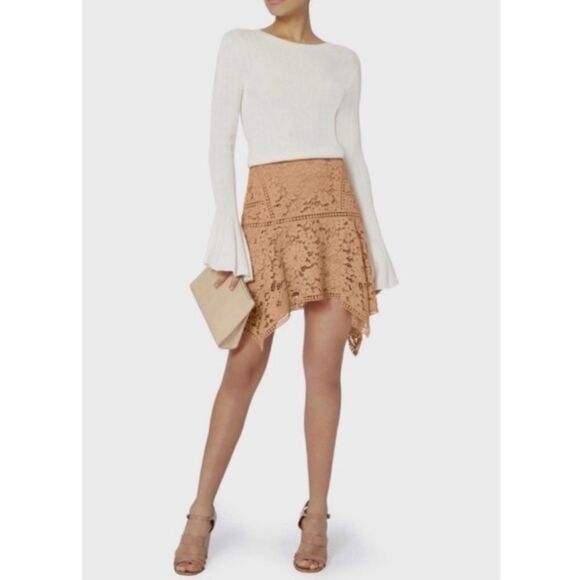 Veronica Beard Aura lace asymmetrical mini skirt, size 4 - Picture 4 of 14
